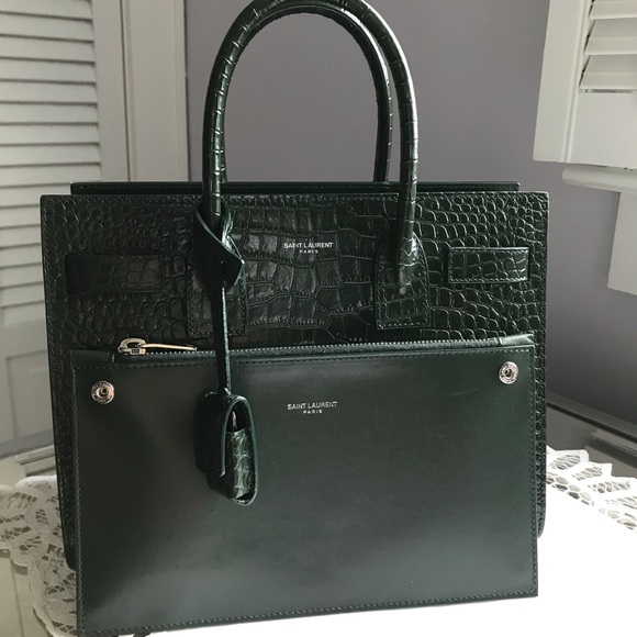 Saint Laurent Sac Du Jour Baby Croc-Embossed Bag - Picture 6 of 8